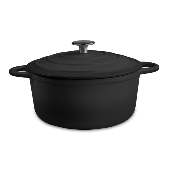 OUTR - Round casserole satin black dia 24 cm